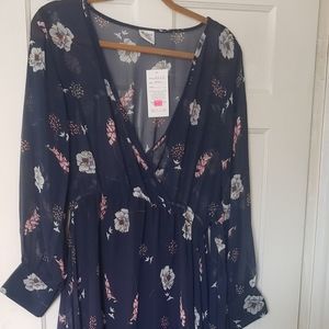 Long blue flower dress